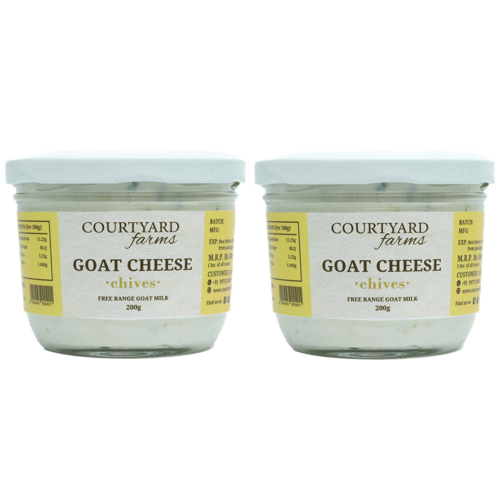 Goat Cheese Chives (200 gm) - Courtyard Farms