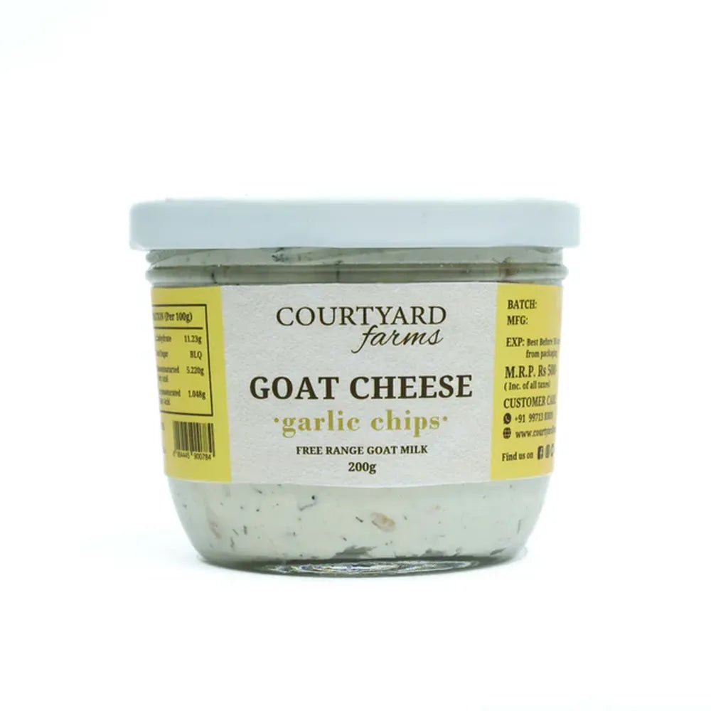 Goat cheese with Garlic Chips - Courtyard Farms