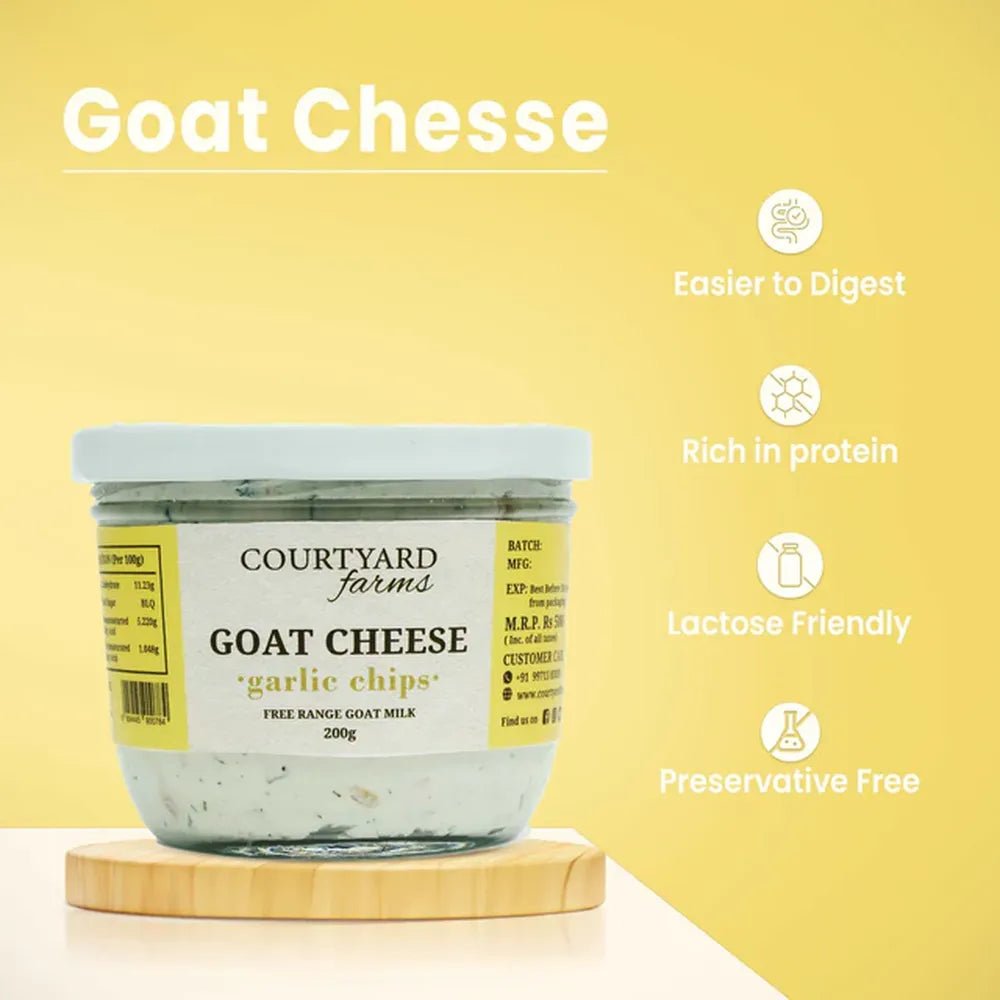 Goat cheese with Garlic Chips - Courtyard Farms