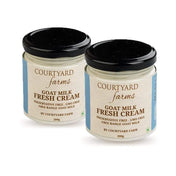 pack of 2 goat milk fresh cream jars by Courtyard Farms natural preservative free cream for cooking and desserts”