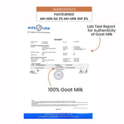 lab tested goat milk quality report FSSAI certified pure goat milk Courtyard Farms