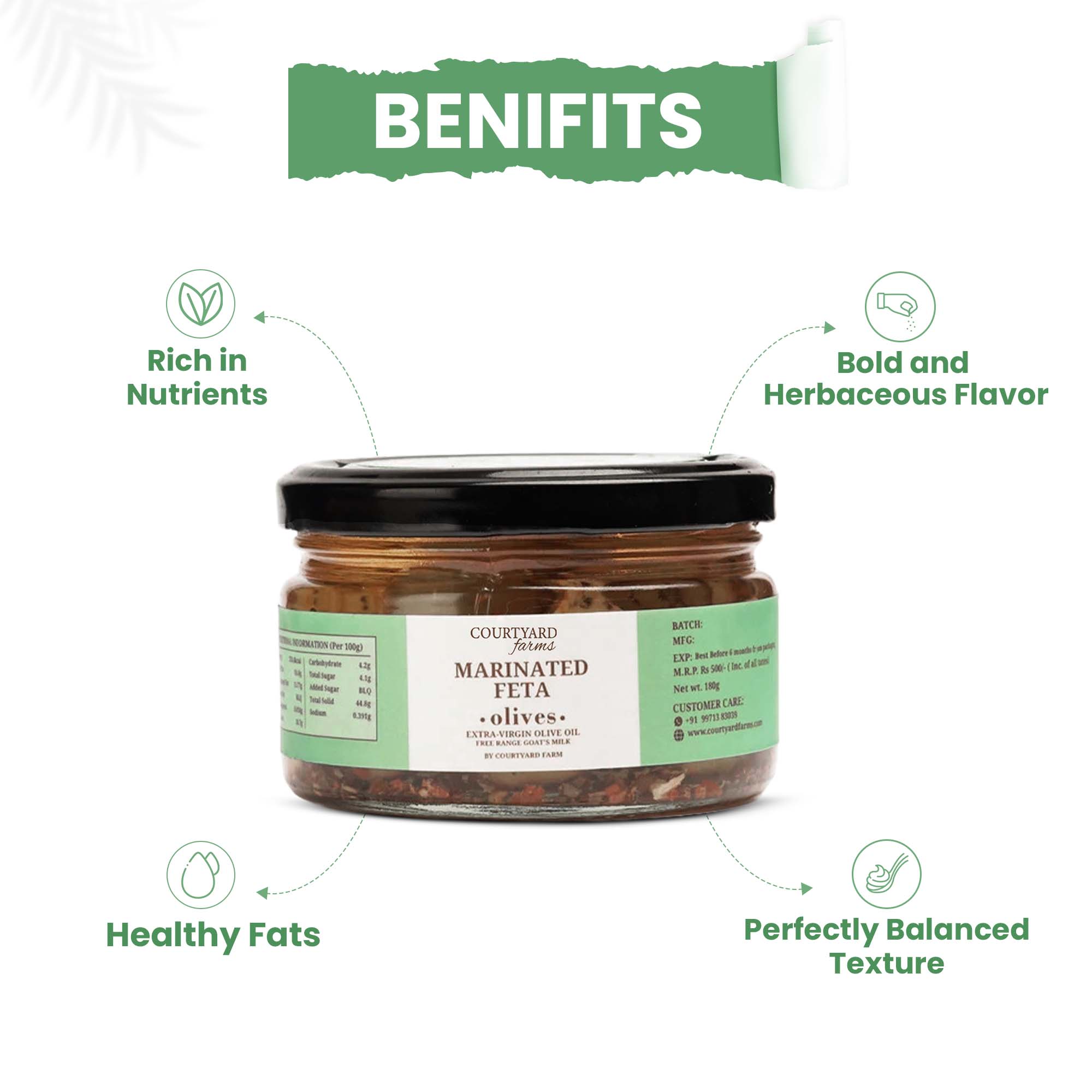 Marinated Feta (180gm) - Courtyard Farms